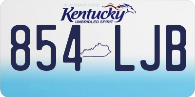 KY license plate 854LJB