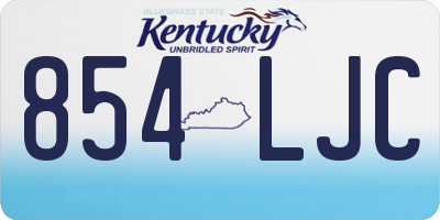 KY license plate 854LJC