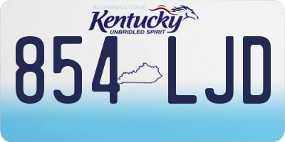 KY license plate 854LJD