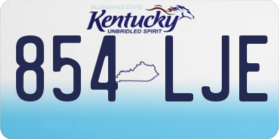 KY license plate 854LJE