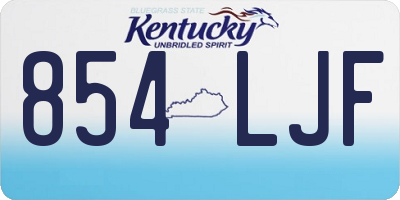 KY license plate 854LJF