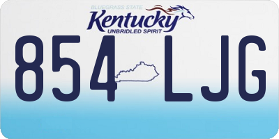 KY license plate 854LJG