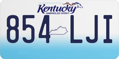 KY license plate 854LJI