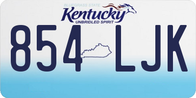 KY license plate 854LJK