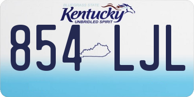 KY license plate 854LJL