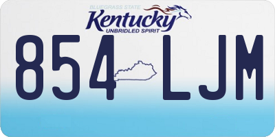 KY license plate 854LJM