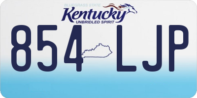 KY license plate 854LJP