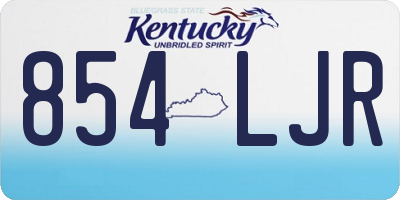 KY license plate 854LJR