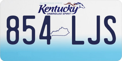 KY license plate 854LJS