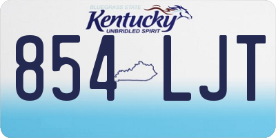 KY license plate 854LJT