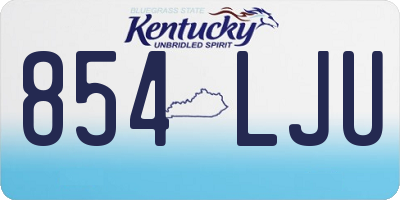 KY license plate 854LJU