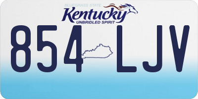 KY license plate 854LJV