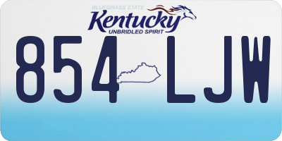 KY license plate 854LJW