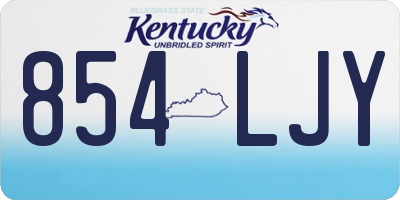 KY license plate 854LJY