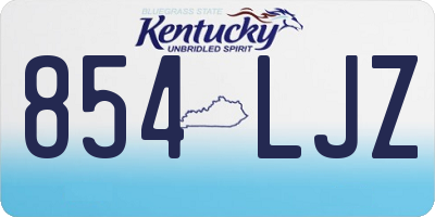 KY license plate 854LJZ