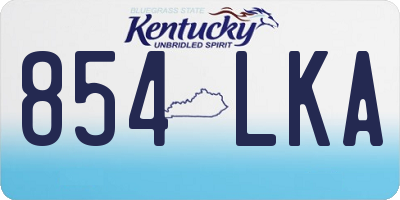 KY license plate 854LKA
