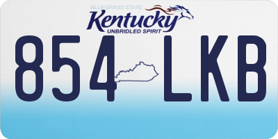 KY license plate 854LKB