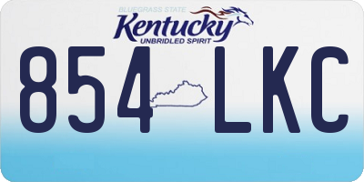 KY license plate 854LKC