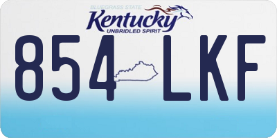 KY license plate 854LKF