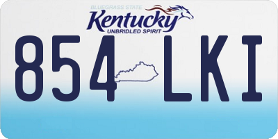 KY license plate 854LKI
