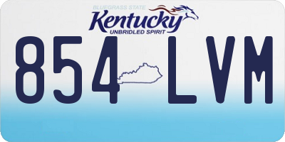 KY license plate 854LVM