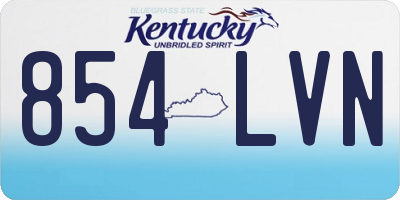 KY license plate 854LVN