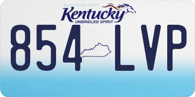 KY license plate 854LVP