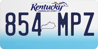 KY license plate 854MPZ