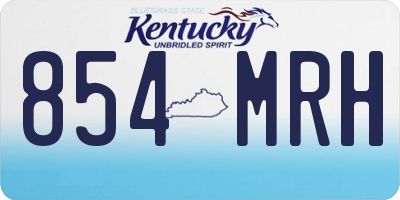 KY license plate 854MRH