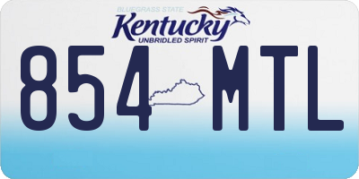 KY license plate 854MTL