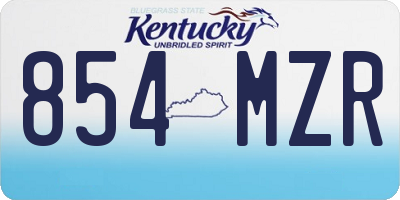 KY license plate 854MZR