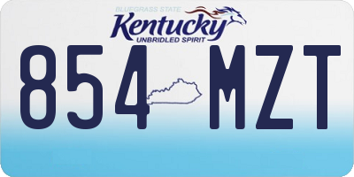 KY license plate 854MZT