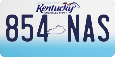 KY license plate 854NAS