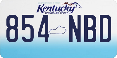 KY license plate 854NBD