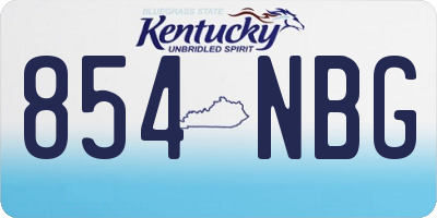 KY license plate 854NBG
