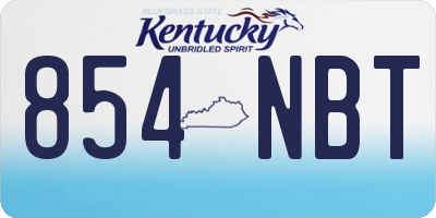KY license plate 854NBT