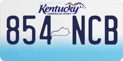 KY license plate 854NCB
