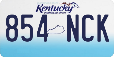 KY license plate 854NCK
