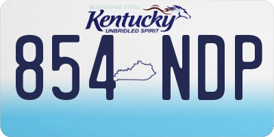 KY license plate 854NDP