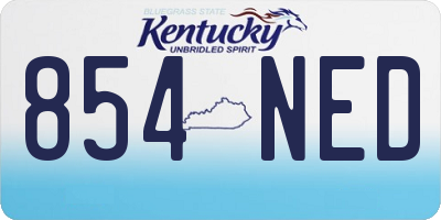 KY license plate 854NED