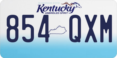 KY license plate 854QXM