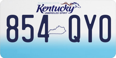 KY license plate 854QYO
