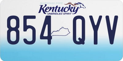 KY license plate 854QYV