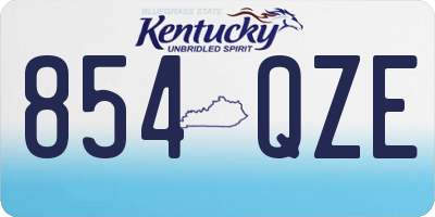 KY license plate 854QZE