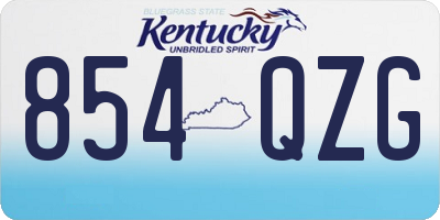KY license plate 854QZG