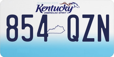 KY license plate 854QZN