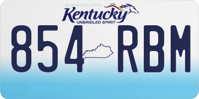 KY license plate 854RBM