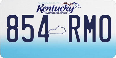 KY license plate 854RMO
