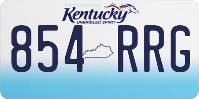 KY license plate 854RRG