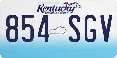 KY license plate 854SGV